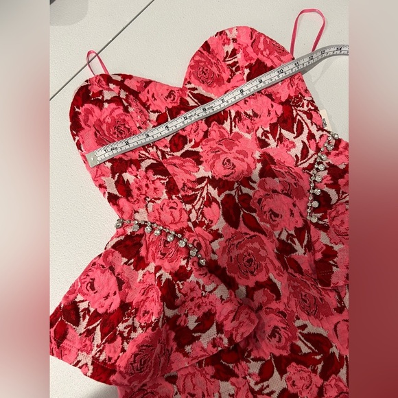 Zara Floral Jacquard Dress. Size S, pink color NWT - Picture 9 of 12